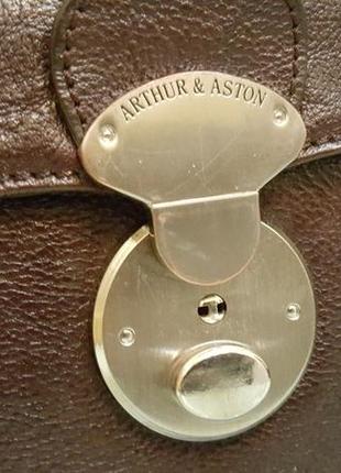 Деловой мужской кожаный портфель arthur&astor original7 фото