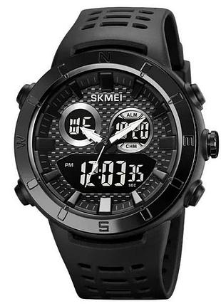 Годинник наручний з підсвічуванням skmei 2014bkbk 5 bar 50мм black