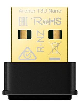 Мережевий адаптер tp-link archer t3u nano usb/1300 мбіт/с зовнішній