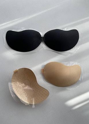Fly bra без push up невидимый бюстгальтер силиконовый бежевый черный клеящийся лиф