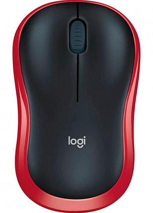 Бездротова комп’ютерна миша logitech m185 1000 dpi чорна з червоним (910-002237)