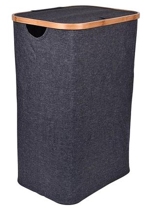 Корзина для белья складная r35233 с ручками 40×33×45 см темно-серый