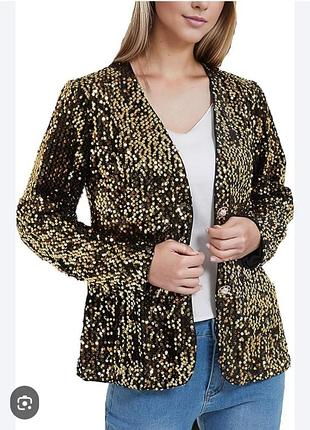 Жакет monsoon atelier emma jersey sequin jacket в золотисто-бронзовом цвете.