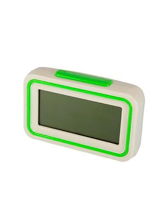Годинник-будильник розмовляючий kenko kk 9905 tr white lime з термометром на батарейках 2×aa