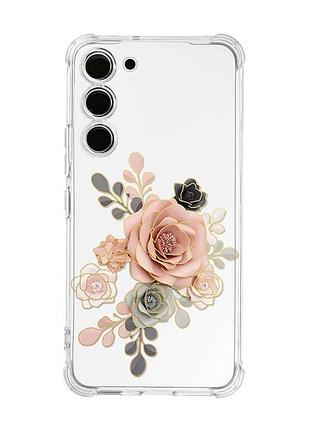 Чохол з потовщеними кутами на samsung galaxy s23 :: троянди (принт 275)