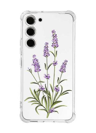 Чохол з потовщеними кутами на samsung galaxy s23 :: гілочки лаванди (принт 266)
