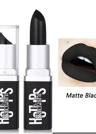 Губная помада bao ishi matte black no1 черная матовая