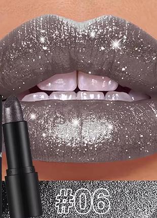 Губна помада intense lipstick matte langmanni №6 матова з блискітками