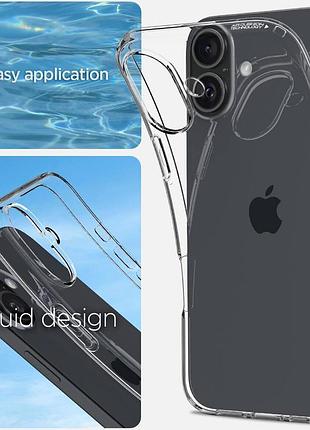 Оригінальний чохол spigen liquid crystal на iphone 16 — clear