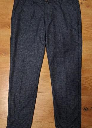 Брюки штани чоловічі сині slim класичні клітка укорочені colins, розмір xl.