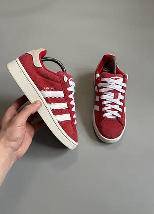 Adidas campus red suede 39(24.5cm) gazelle bold