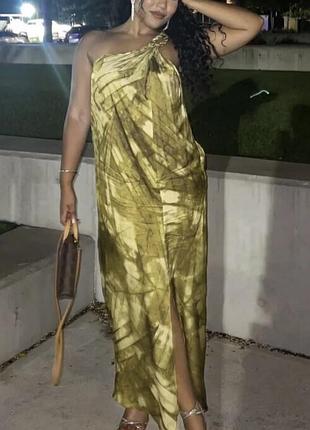 Сукня асиметрична на одне плече з розрізом, zara asymmetric dress limited edition