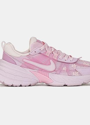 Кросівки жіночі рожеві nike v2k pink flowers