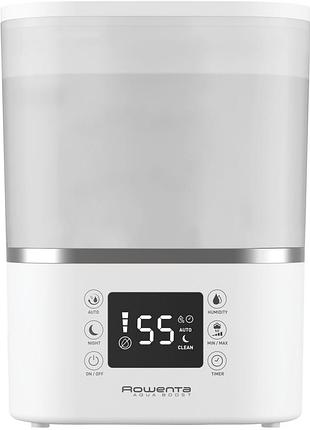 Зволожувач повітря rowenta hu4020f0 aqua boost, традиційне зволоження, 40м2, 2,5л, 380мл/г, електр. кер-ння, авт. вимкнення, білий