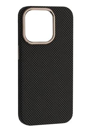 Чохол pc carbon style magsafe for iphone 13/14 black grey