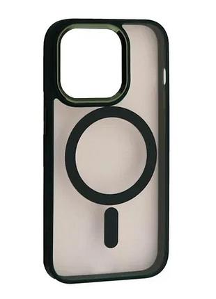 Чохол cristal guard magsafe for iphone 14 pro max dark green