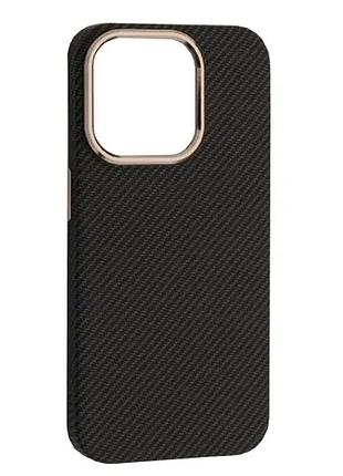 Чохол pc carbon style magsafe for iphone 14 pro max black