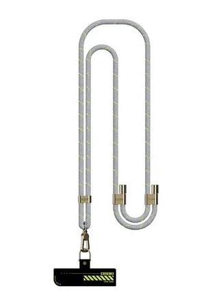 Шнурок rock (150см) 8mm с карабином phone strap lanyard grey