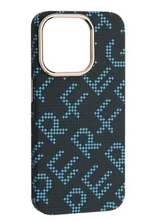 Чохол pc carbon style magsafe for iphone 13 pro blue perfect
