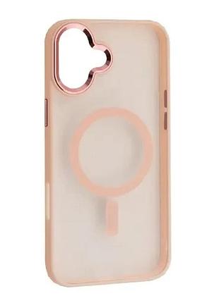 Чехол cristal guard magsafe for iphone 16 plus pink