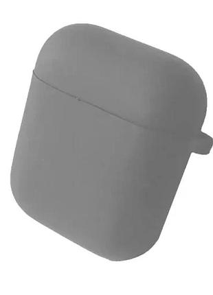Чехол для airpods 1/2 silicone case/microfiber grey