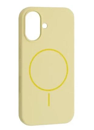 Чохол silicone case with magsafe for iphone 16 custard