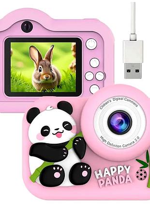 Детский фотоаппарат fullhd 10x зум 2 дюйма 400 мач розовый m03 для детей