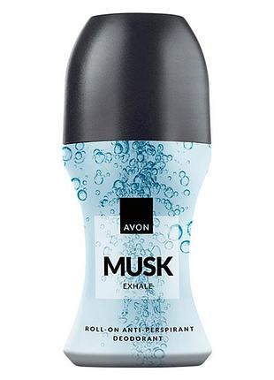 Дезодорант-антиперспирант с шариковым аппликатором musk exhale, 50 мл avon / эйвон