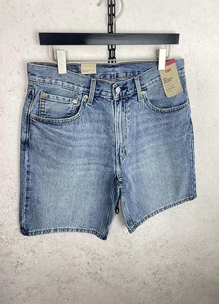 Чоловічі шорти levi’s 454 relaxed fit 000yb0002 — світло-голубий денім, вільний крій. оригінал.