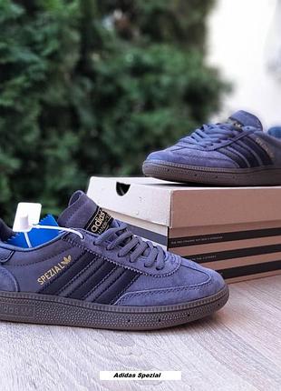 Adidas spezial dark grey black gum серые