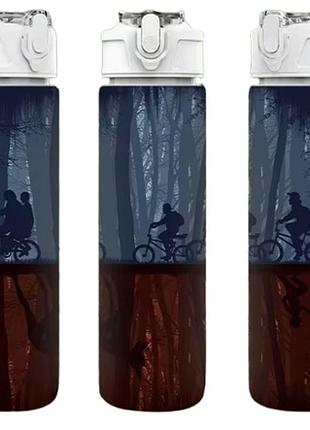 Детская бутылочка для воды с трубочкой очень странные дела stranger things 750 мл