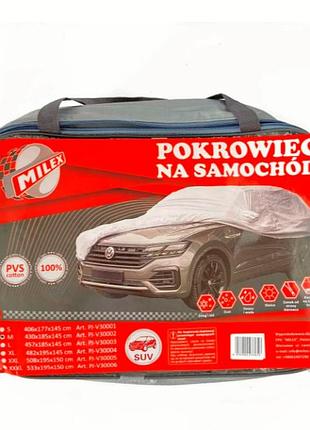 Тент джип/минивен 430x185x145см (m) с подкладкой pj-v30002 "milex" (карман под зеркало+замок)