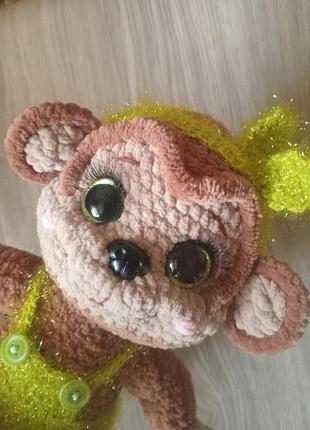Вязаная обезьянка ручной работы,игрушка амигуруми,24 см