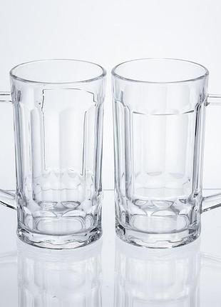 Набор кружек для пива beer stein стеклянных 2 штуки по 530 мл hp-17-60