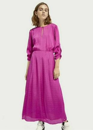 Легкое платье макси из вискозы, цвет фуксия scotch &amp; soda