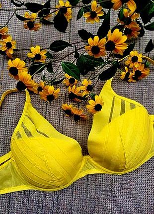 Бюстгальтер на великі груди passionata by chantalle жовтий 70d, 70g, 75g