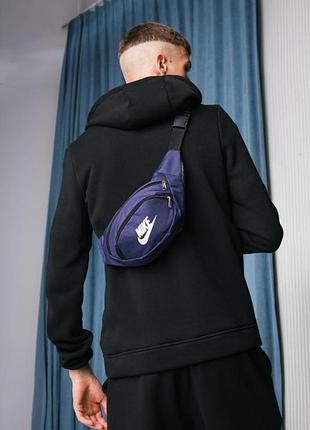 Бананка nike 1000d синя, біле лого 3