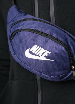 Бананка nike 1000d синя, біле лого 5