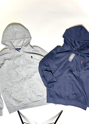 Кофта polo ralph lauren сіра та синя, розміри m,l,xl,xxl