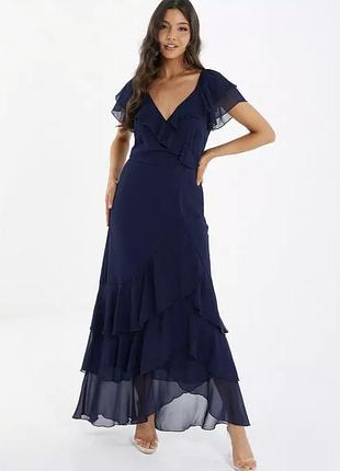 Шифонова сукня quiz chiffon frill maxi dress 48 розмір