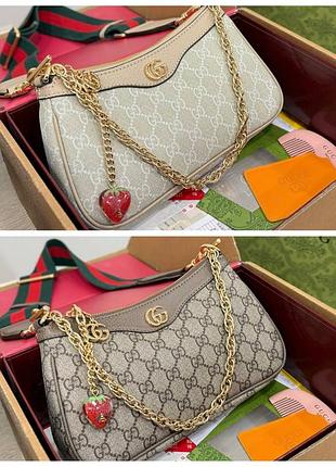 Жіноча сумка преміум gg marmont mini bag beige gg canvas gold hardware