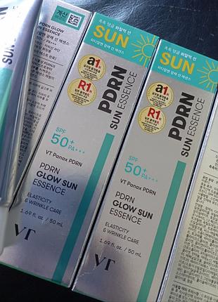 Зволожувальна сонцезахисна есенція з pdrn
vt pdrn glow sun essence spf 50+/pa+++ 50 ml