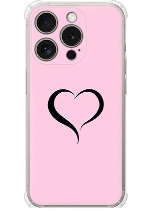 Чехол силикон с усиленными углами на телефон iphone 15 pro сердце 1 "4730sp-3096-58250"