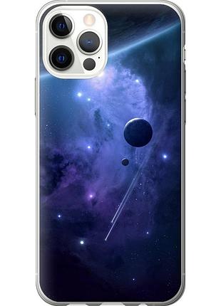Чохол силіконовий на телефон iphone 12 pro планети в синьому космосі "171u-2052-58250"
