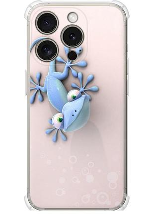 Чехол силикон с усиленными углами на телефон iphone 15 pro геккончик "1094sp-3096-58250"