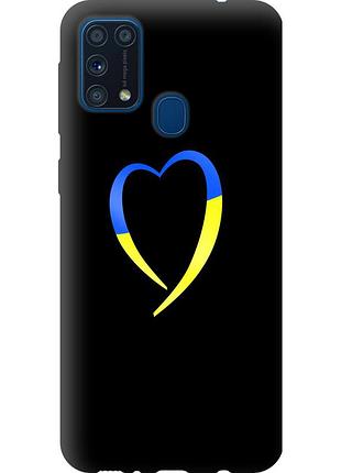 Чехол tpu патриотический на телефон samsung galaxy m31 m315f жёлто-голубое сердце "885b-1907-58250"