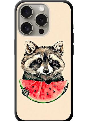 Чехол tpu на телефон iphone 15 pro енотик с арбузом "4605b-3096-58250"
