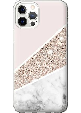 Чехол силиконовый на телефон iphone 12 pro пастельный мрамор "4342u-2052-58250"