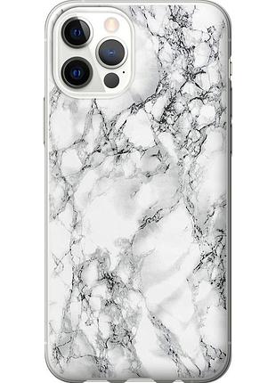 Чехол силиконовый на телефон iphone 12 pro мрамор белый "4480u-2052-58250"