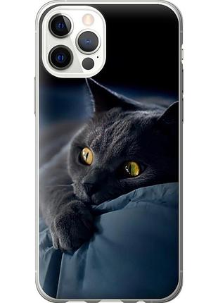 Чохол силіконовий на телефон iphone 12 pro димчастий кіт "825u-2052-58250"